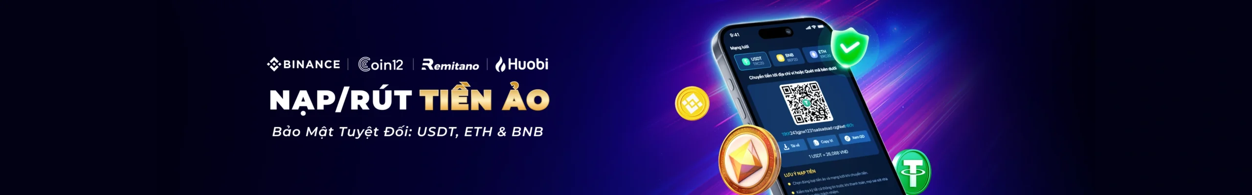 Banner khuyến mãi rút tiền crypto tại nhà cái Lucky88