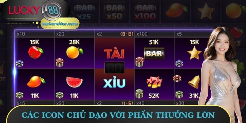 Các icon chủ đạo tương ứng với phần thưởng lớn